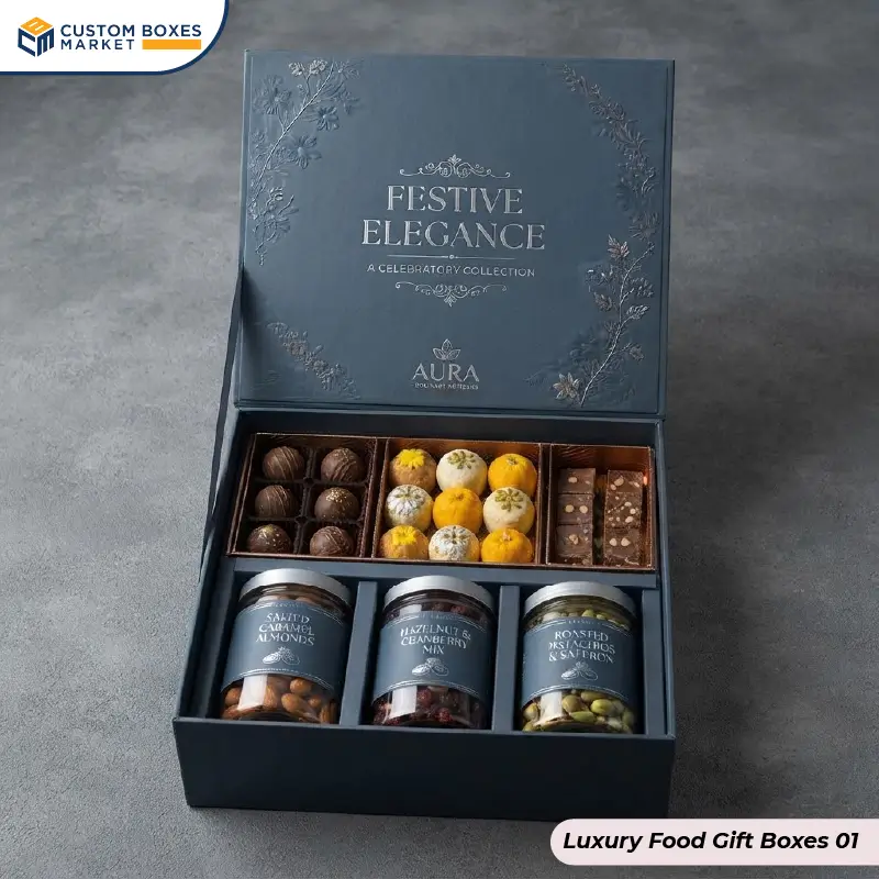 Custom Luxury Food Gift Boxes Wholesale